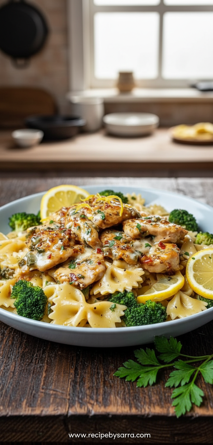 Lemon Cowboy Butter Chicken Pasta with Broccoli - Easy One Pan Dinner 7 cowboy-butter-lemon-bowtie-chicken-pasta-with-broccoli-for-dinner_feature