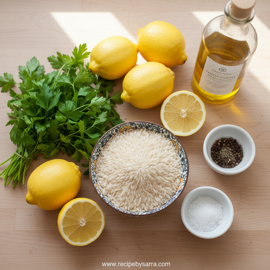 Essential Lemon Rice Mediterranean Side - Perfect Greek Lemon Rice Recipe 2 Fresh ingredients for Mediterranean lemon rice