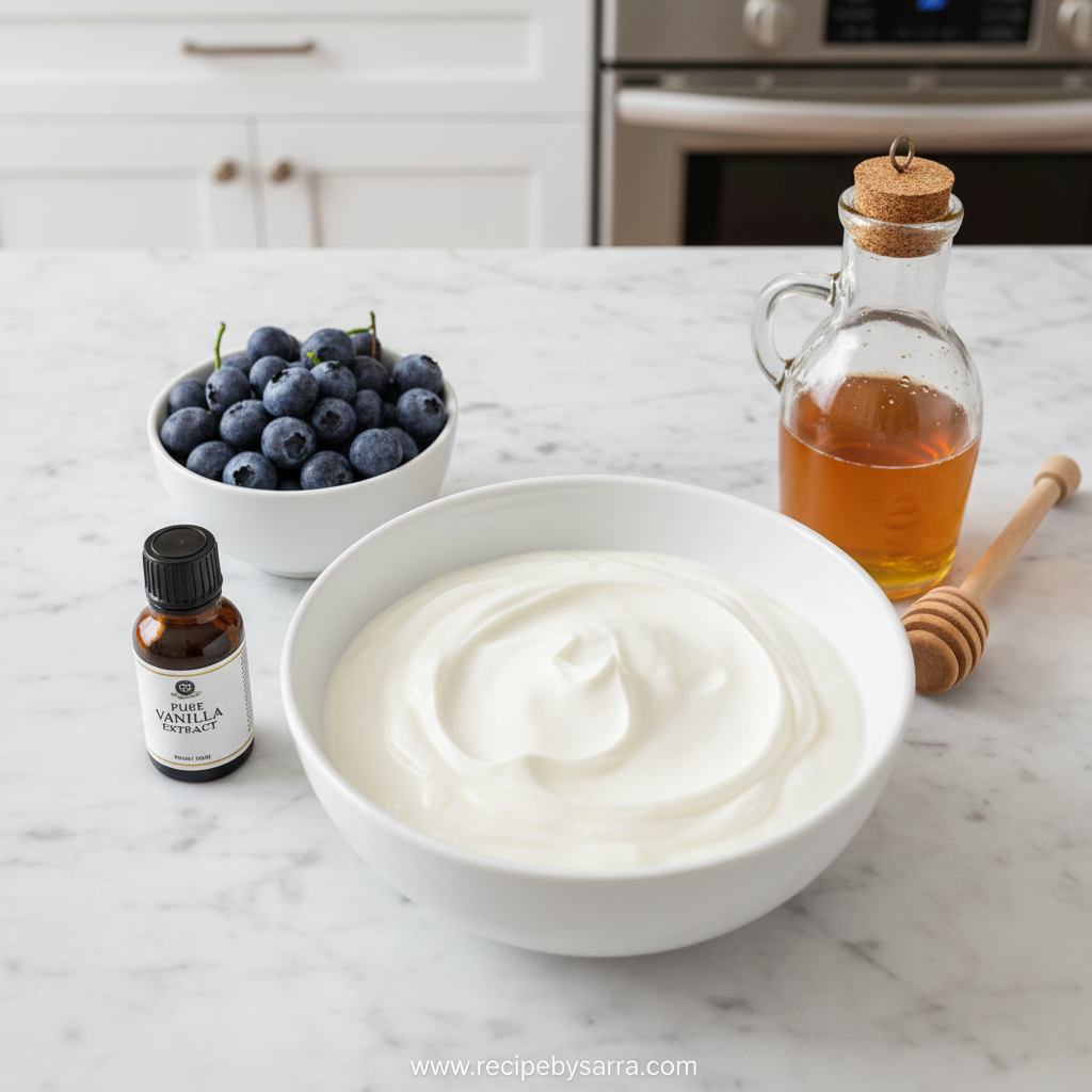 Simple ingredients for homemade frozen yogurt