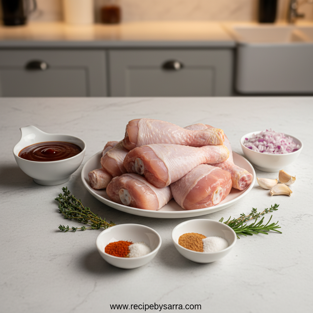 Ingredients for slow cooker BBQ chicken drumsticks