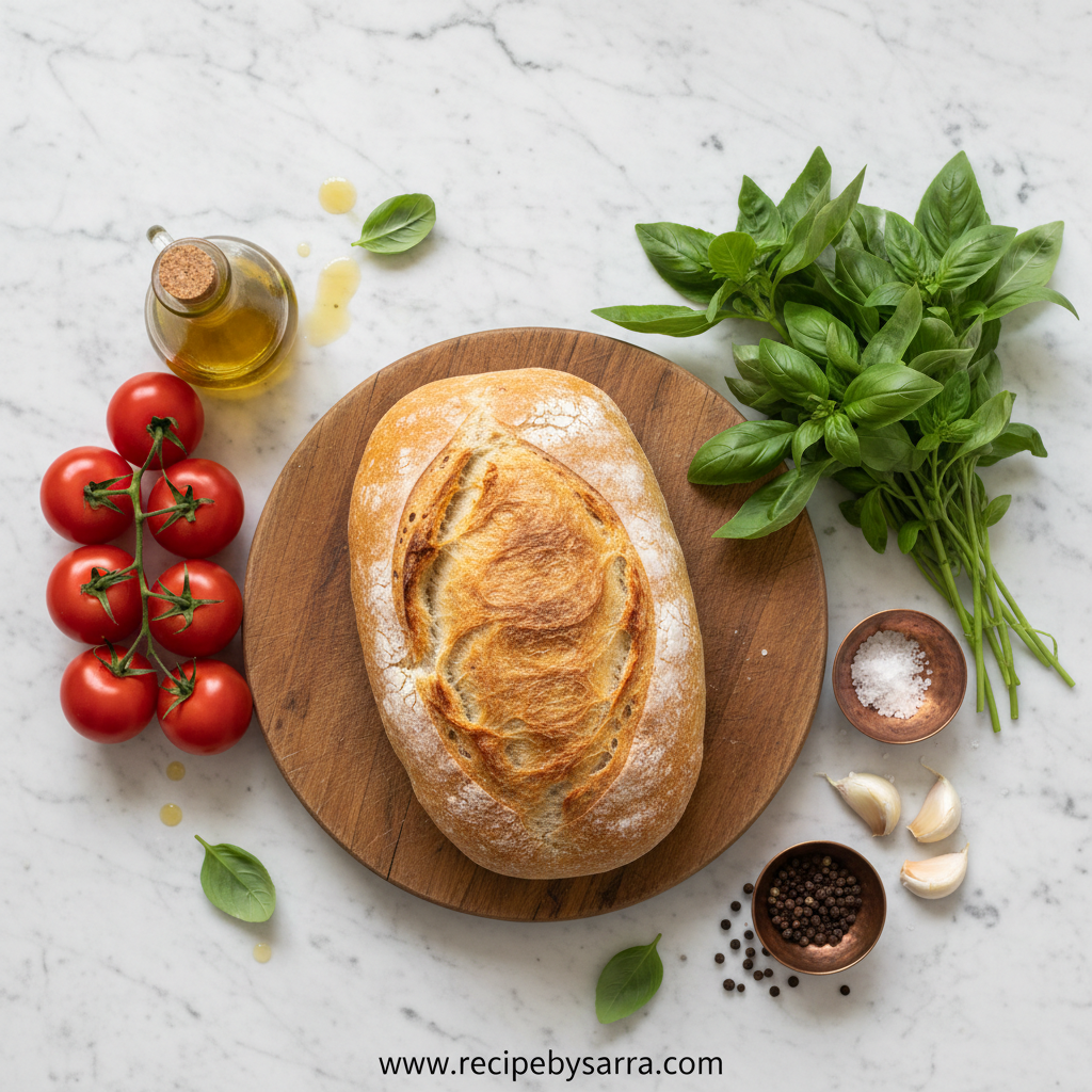 Authentic Italian Bruschetta: A Fresh and Easy Appetizer Recipe 2 Fresh ingredients for bruschetta: tomatoes, basil, garlic, and bread