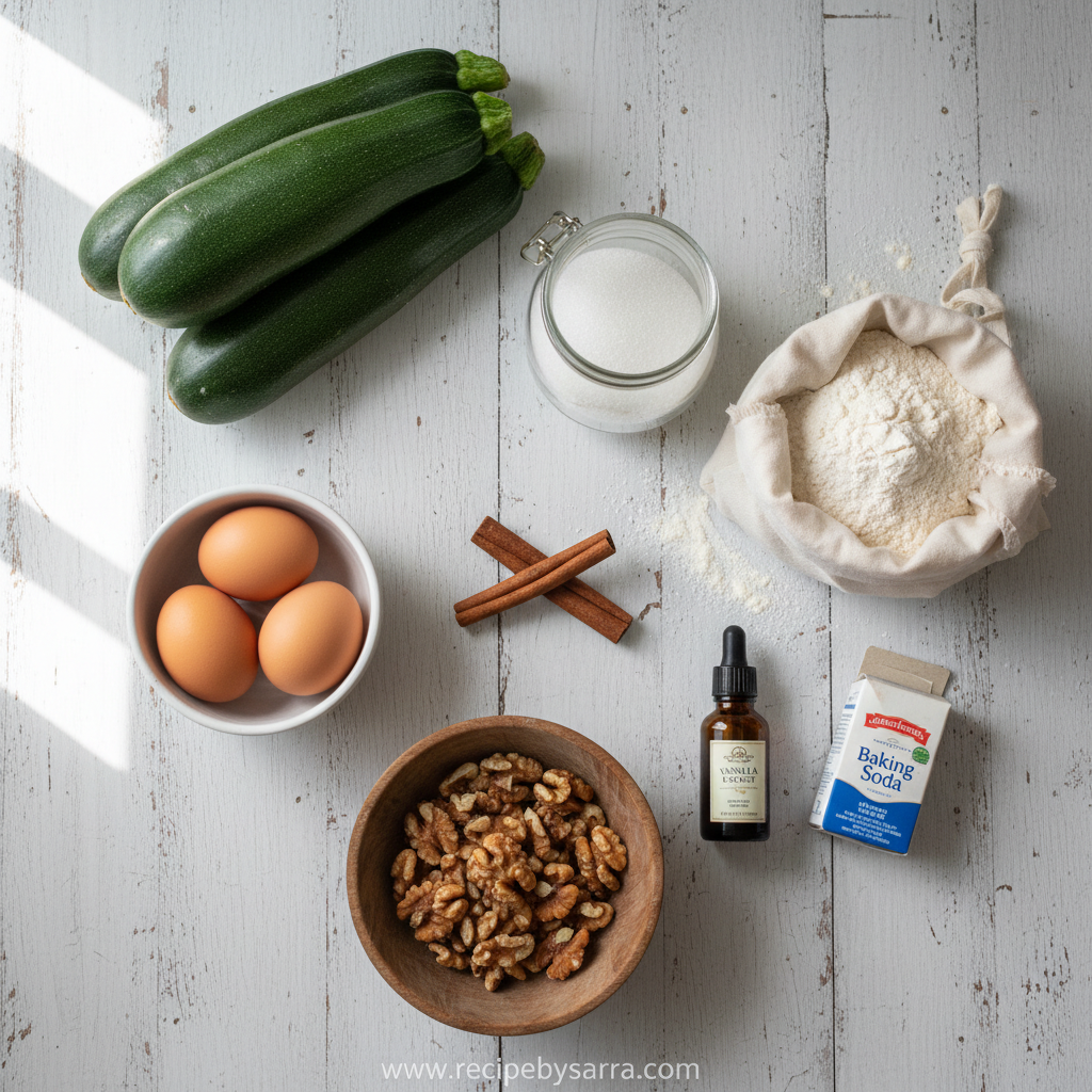 Ingredients for Zucchini Bread
