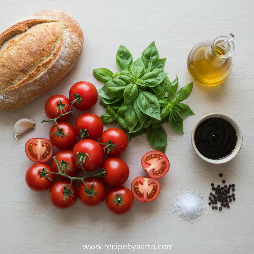 Ingredients for Bruschetta Al Pomodoro