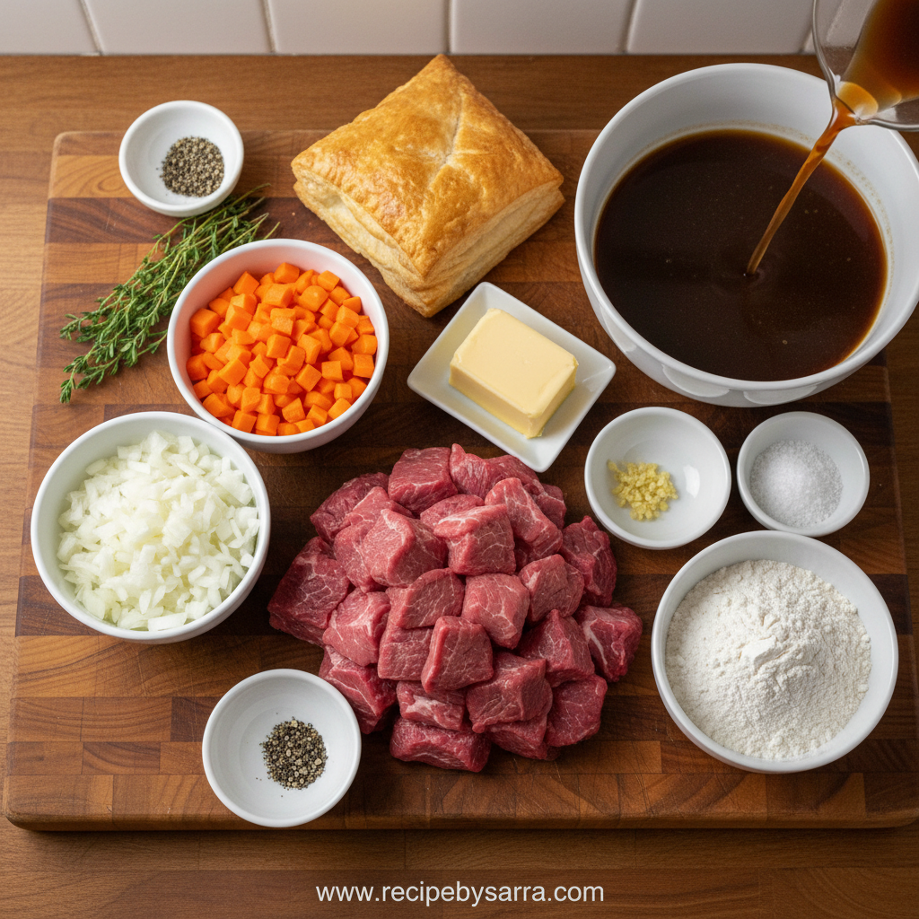 Ingredients for Classic Beef Pot Pie
