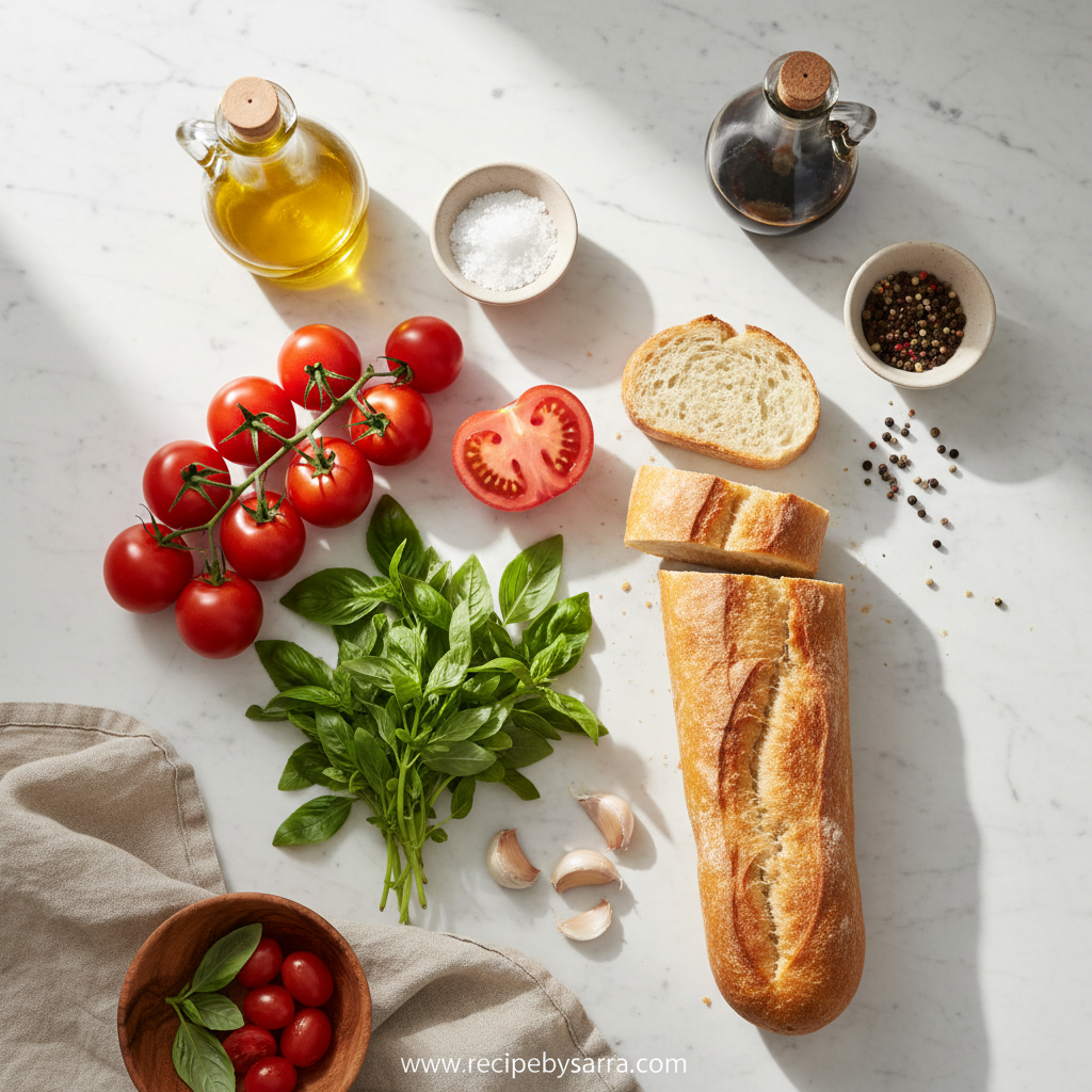 Ingredients for Classic Italian Bruschetta