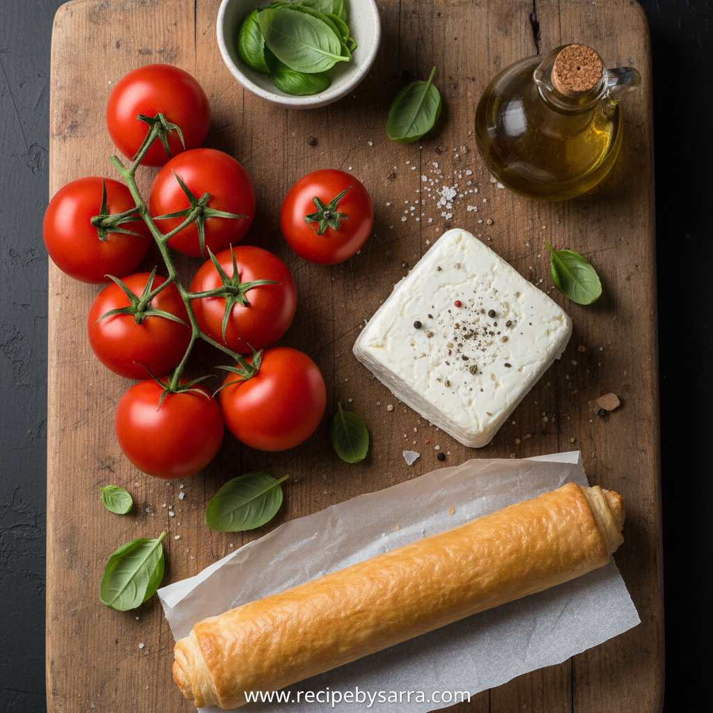 Ingredients for Rustic Tomato Cheese Tart