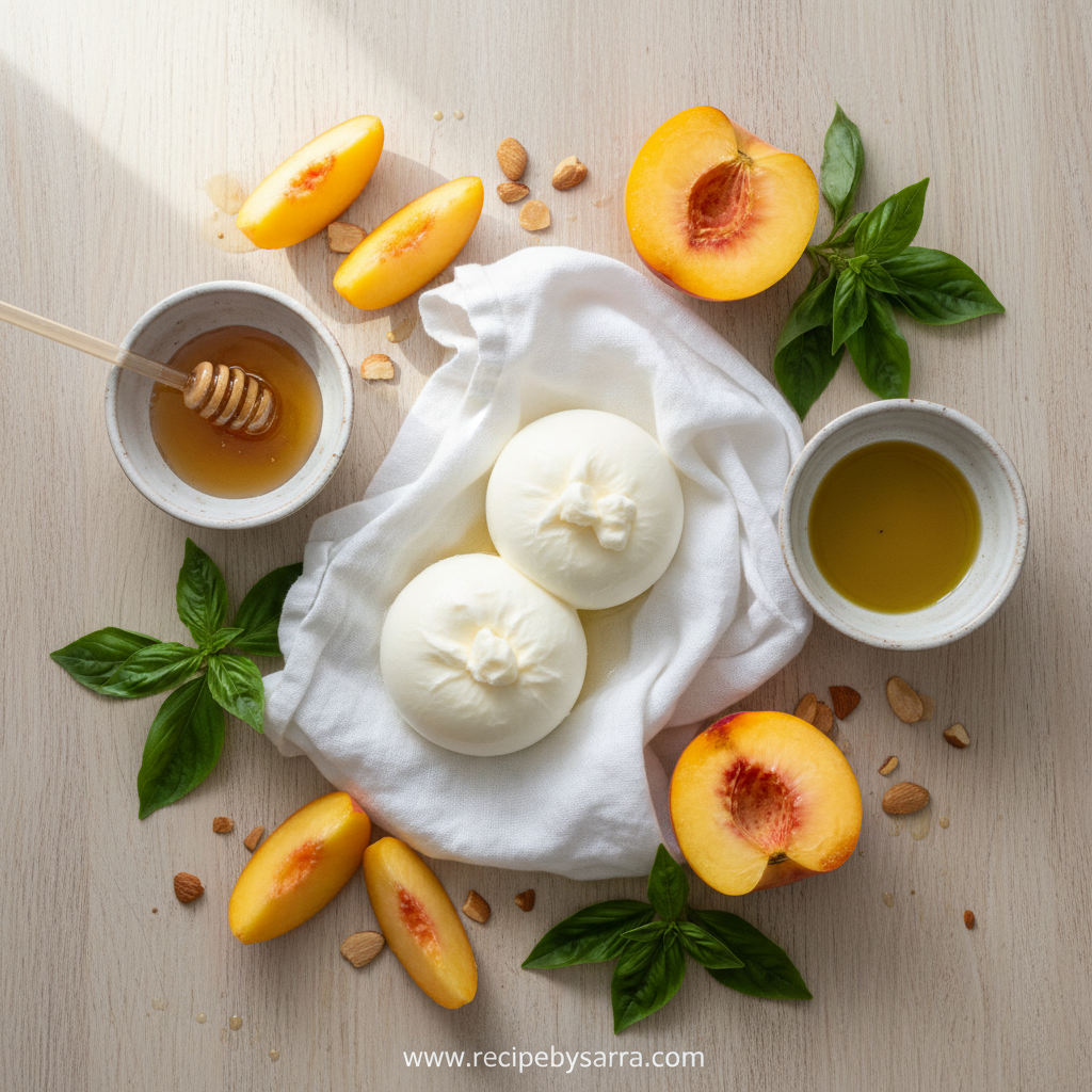 Ingredients for Summer Peach Burrata Salad