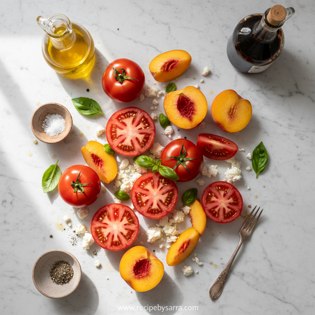Fresh Summer Tomato Peach Salad: A Light and Juicy Recipe 2 Ingredients for Tomato Peach Salad