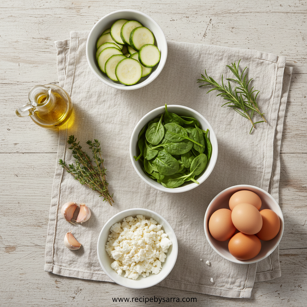 Baked Zucchini, Spinach, and Feta Casserole: A Healthy Cheesy Delight 2 Ingredients for Baked Zucchini, Spinach, and Feta Casserole