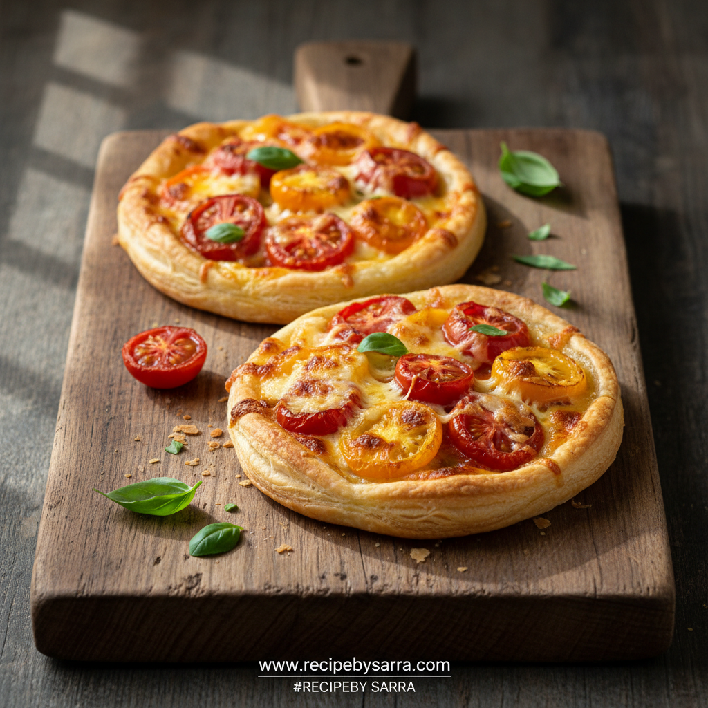 Cheesy Heirloom Tomato Tarts with Puff Pastry