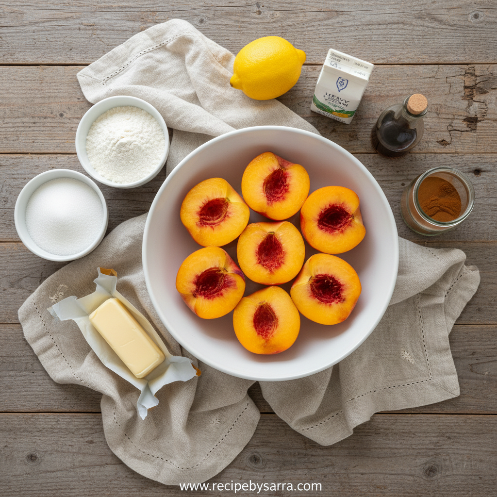 Ingredients for Classic Southern Peach Cobbler