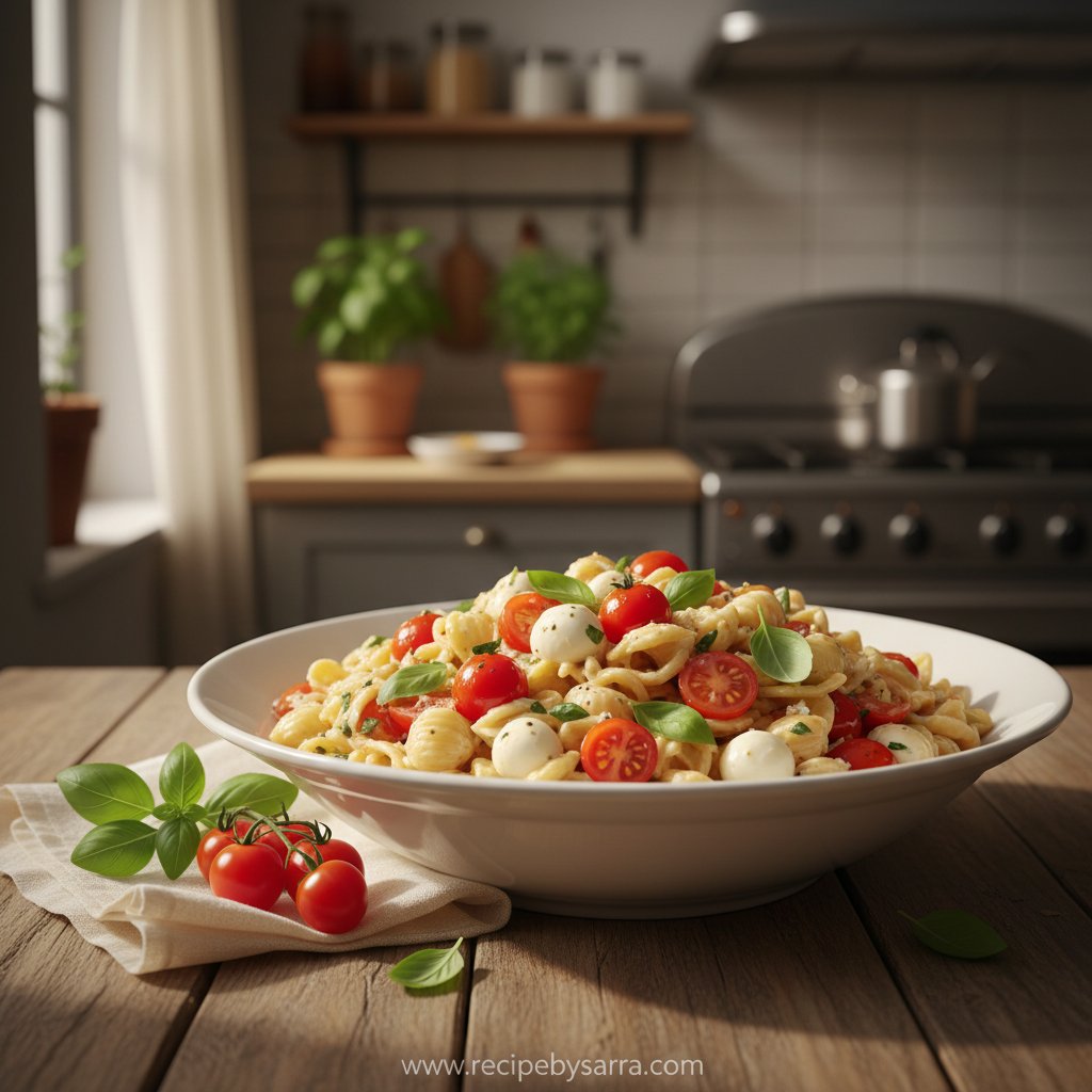 creamy-caprese-pasta-salad--simple-dinner-for-a-crowd--fresh-summer-dinner-recipes_feature