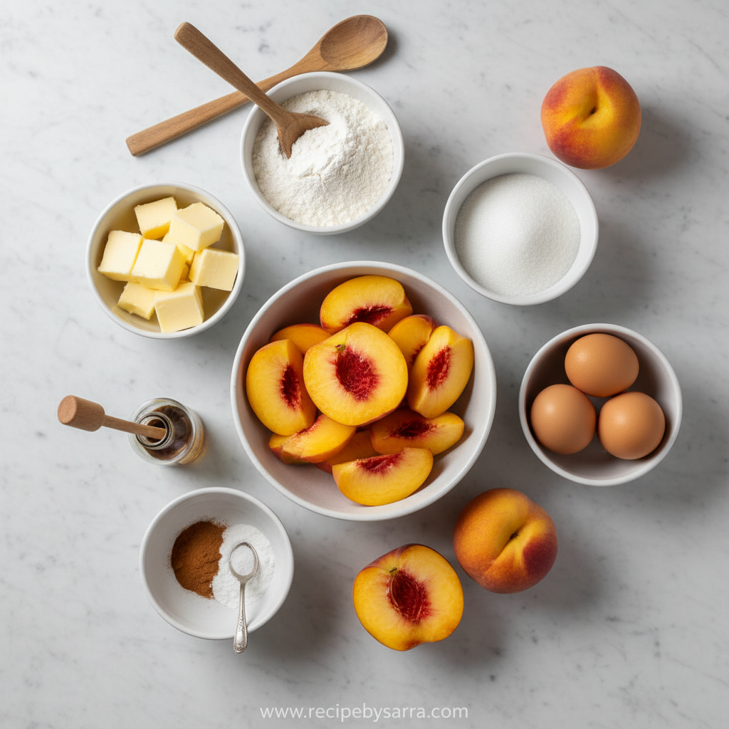 Ingredients for Peach Cobbler Pound Cake