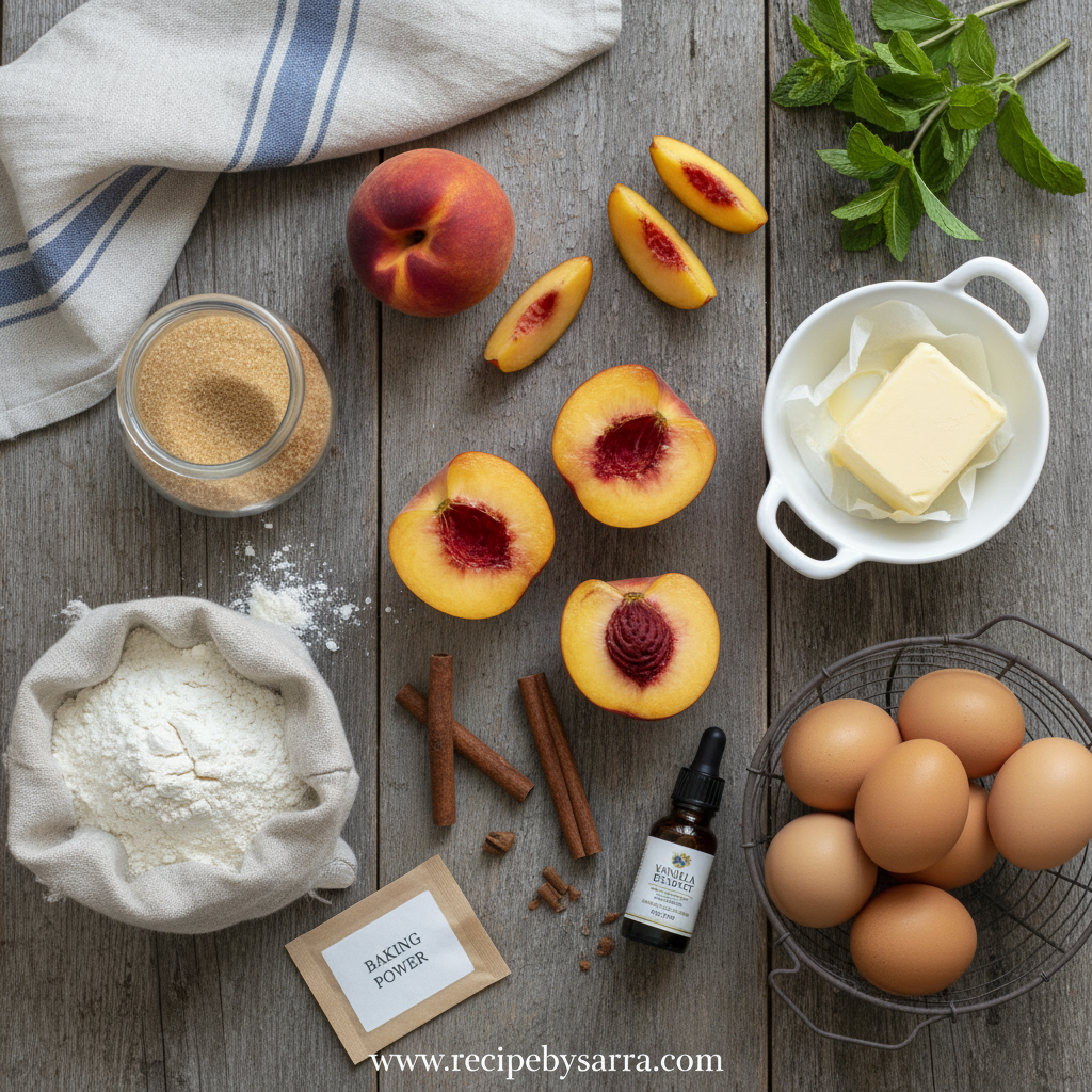 Ingredients for Peach Cobbler Cupcakes
