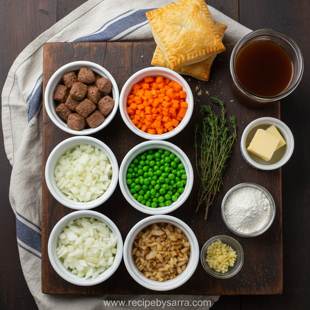 Ingredients for Individual Beef Pot Pies