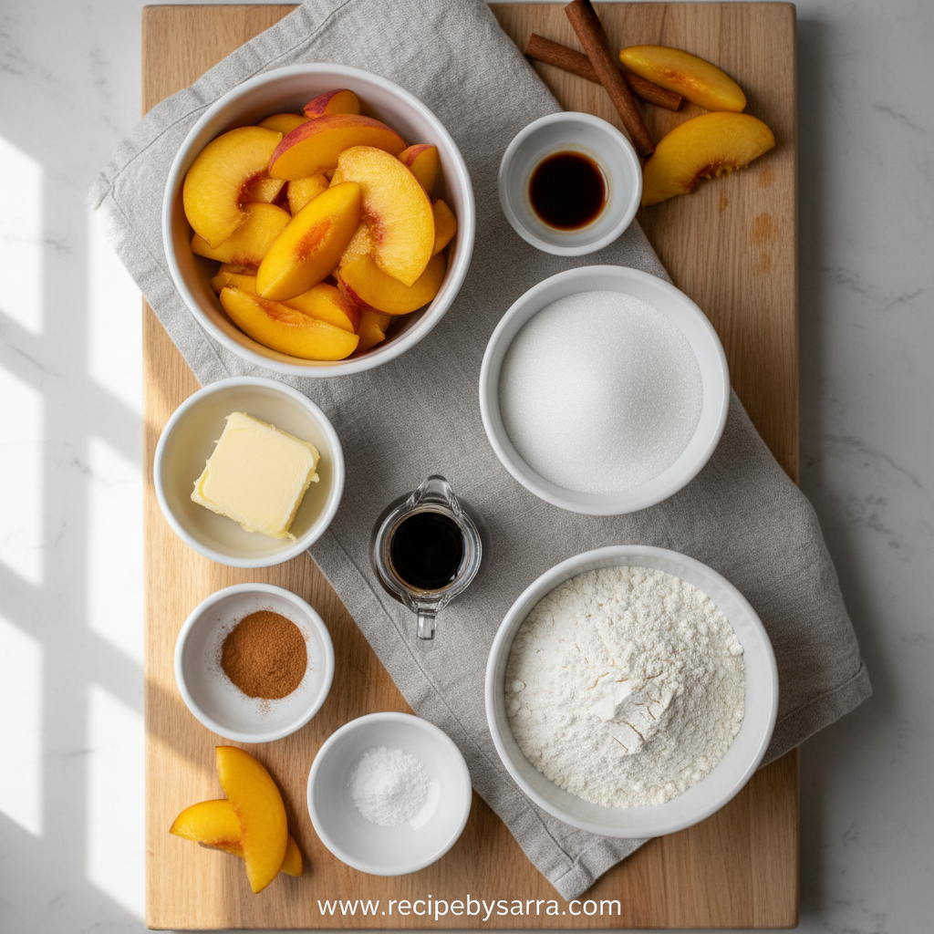 Ingredients for Joanna Gaines Peach Cobbler