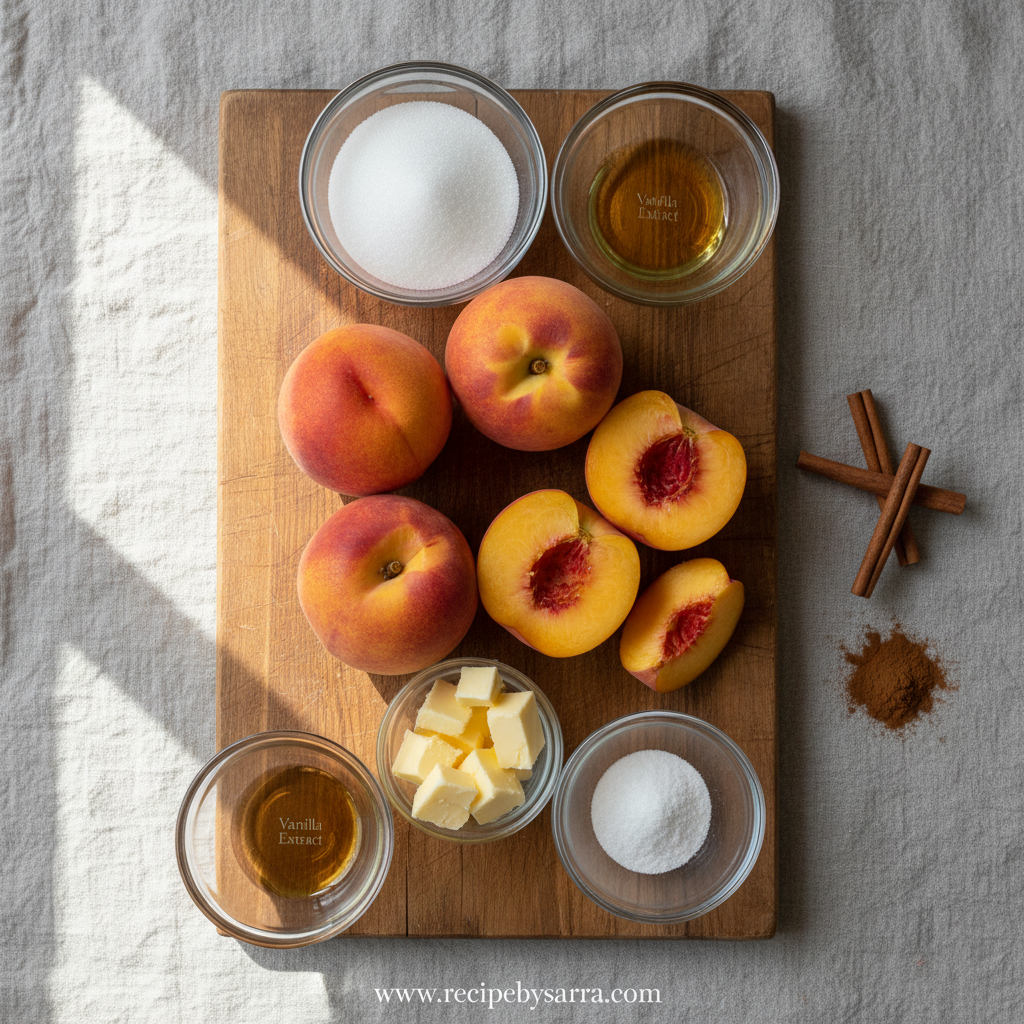 Ingredients for peach cobbler