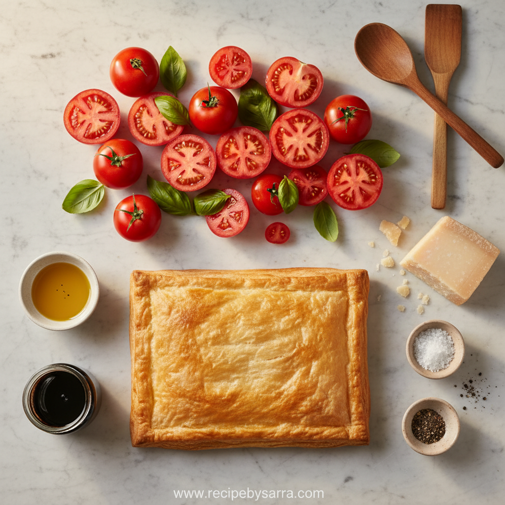 Ingredients for Tomato Puff Pastry Tart
