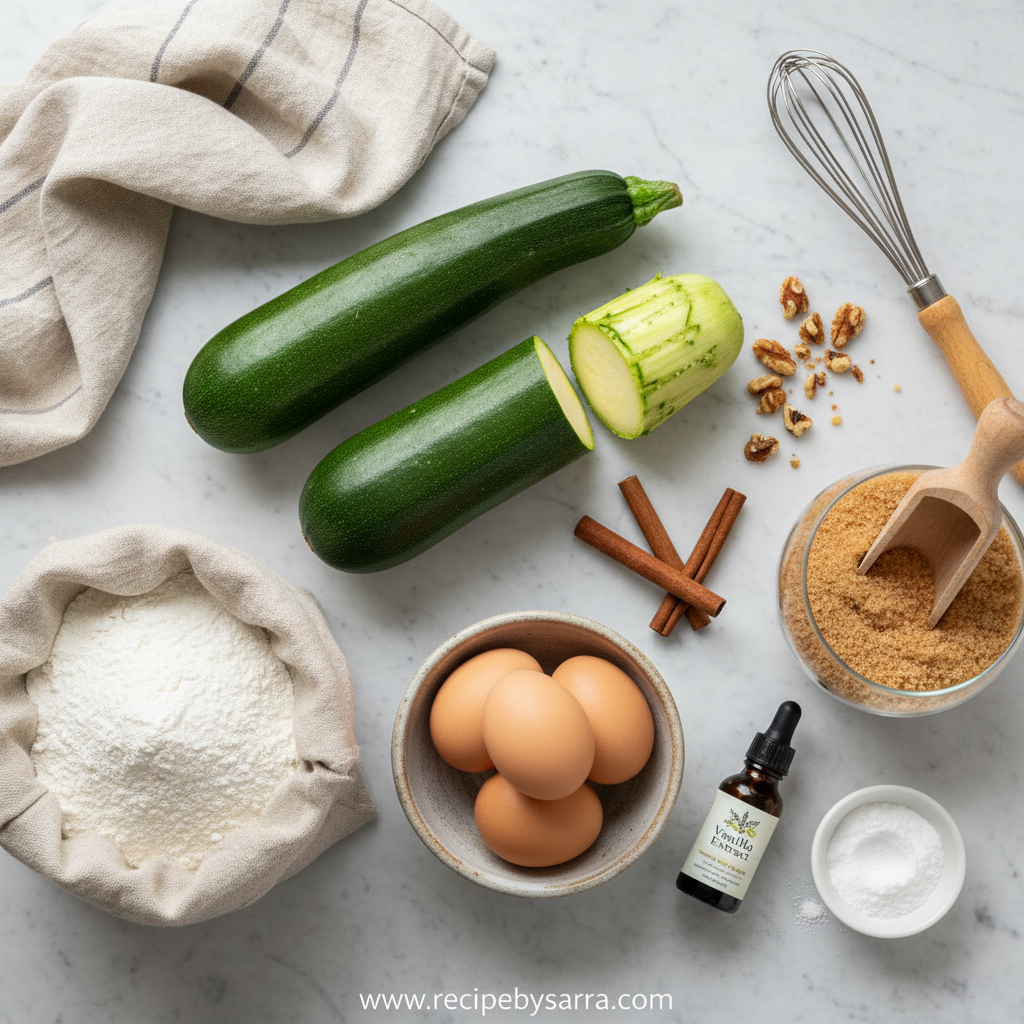 Ingredients for Zucchini Bread